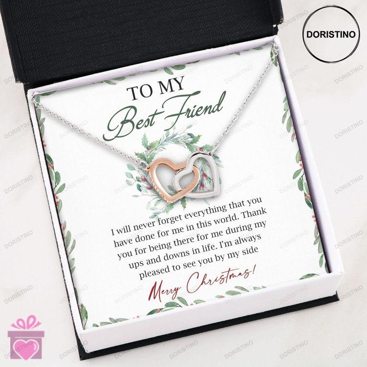 Best Friend Necklace Interlocking Hearts  To My Best Friend Necklace Christmas Gift For Bff Doristino Limited Edition Necklace